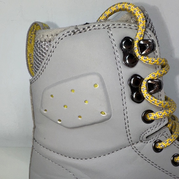 Dr Martens Quinton Mid Grey Moto Combat Military Style Boots Mens 4 Women's 5 - Picture 2 of 15